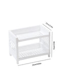 Minimalist Desktop Double Shelf Organizer – Desk Storage for Home & Office
